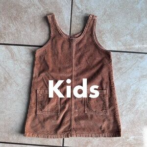 Brown Corduroy Kids Casual Dress